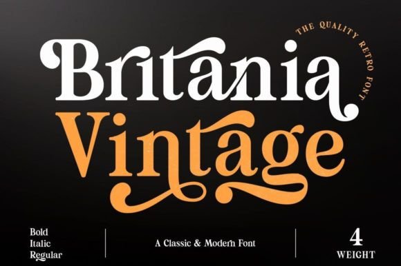 Britania Vintage: A Serif Font That Builds Trust and Charm