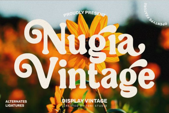 Nugia Vintage: A Groovy Serif Font for Handmade Labels & Printables